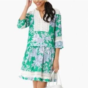 TUCKERNUCK XS NWOT Pippa Fringe Green Floral Dress